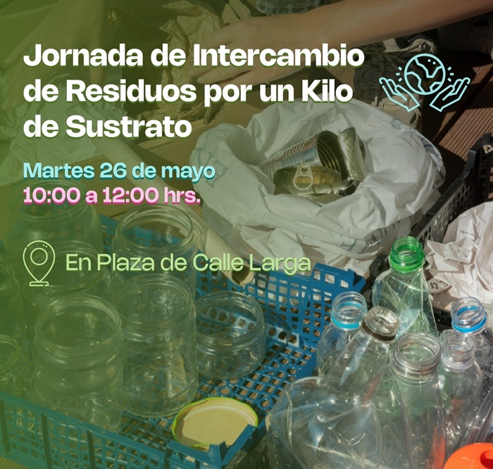 En la Plaza de Calle Larga se realizará jornada de reciclaje con intercambio sustrato por residuos eléctricos
